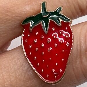 Strawberry‎ Enamel Lapel Pin Fruit Brooch Kawaiicore Cottagecore Accessory